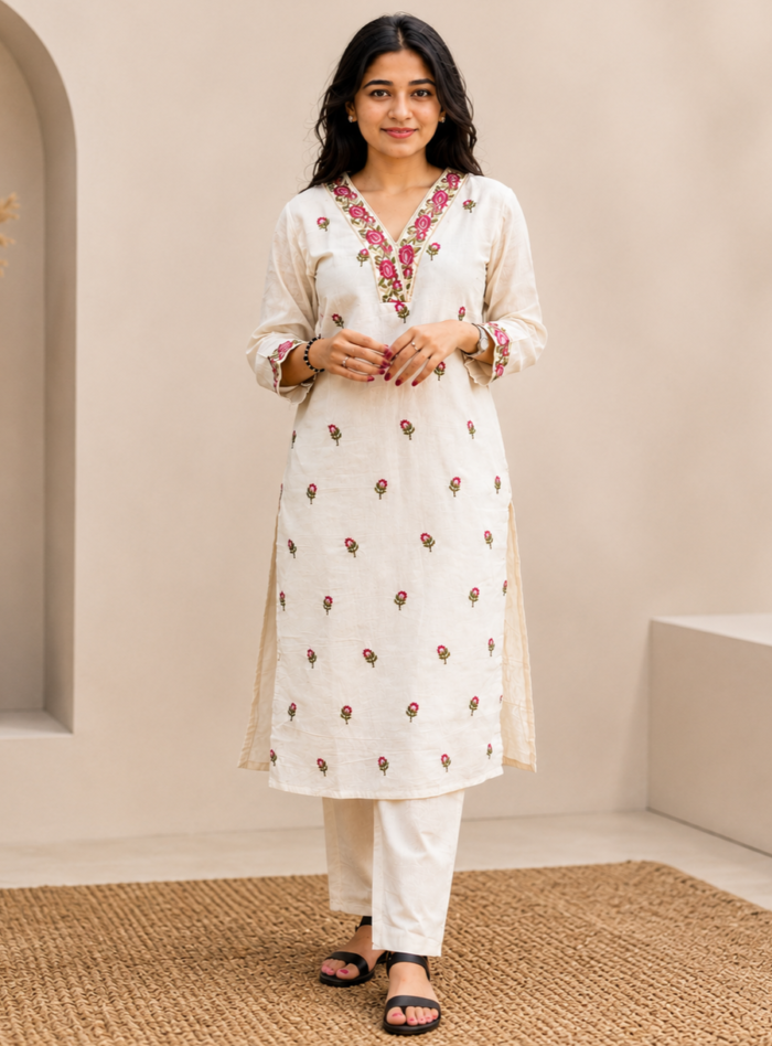Khadi cotton kurta Palazzo set - Image 5